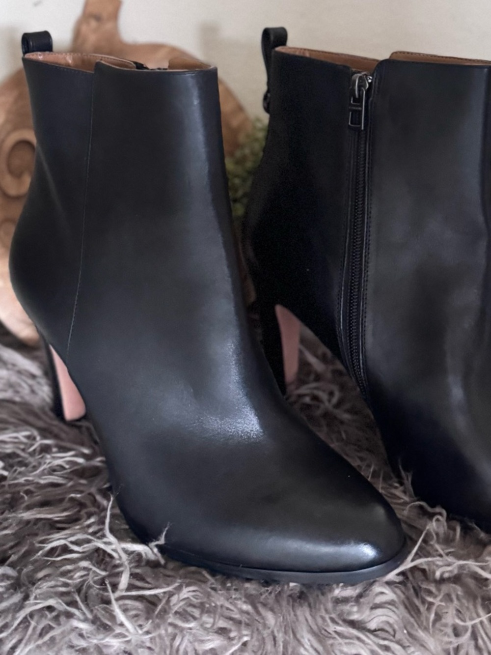 Coach Black Leather Women's Ankle Boot with Side Zip - Picture 2 of 5